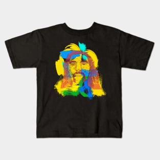 Geometrical And Painting Brush Portrait Illustration Kids T-Shirt